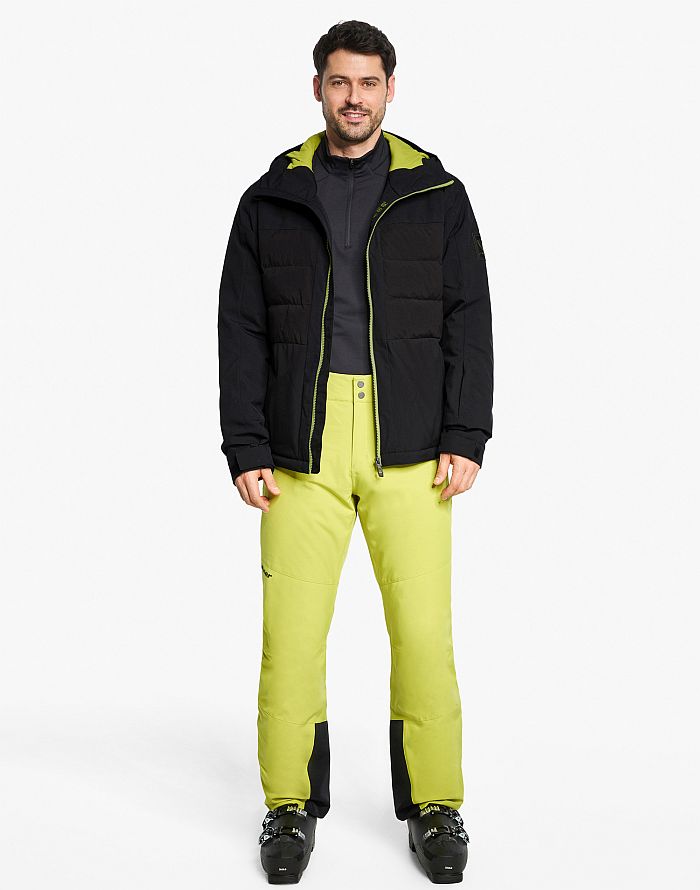 Mens ski-outfit Ziener TARLO Z Man Black Electric Grass Ski Jacket Herren Skijacke