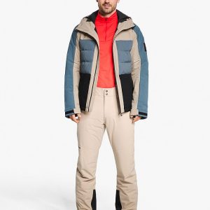 Mens ski-outfit Ziener TARLO Z Man Iron Sky Cord Black Ski Jacket Herren Skijacke
