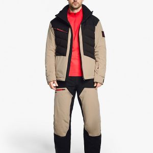 Mens ski-outfit Ziener TIDAL Z Men Sandstone Ski Jacket Herren Skijacke