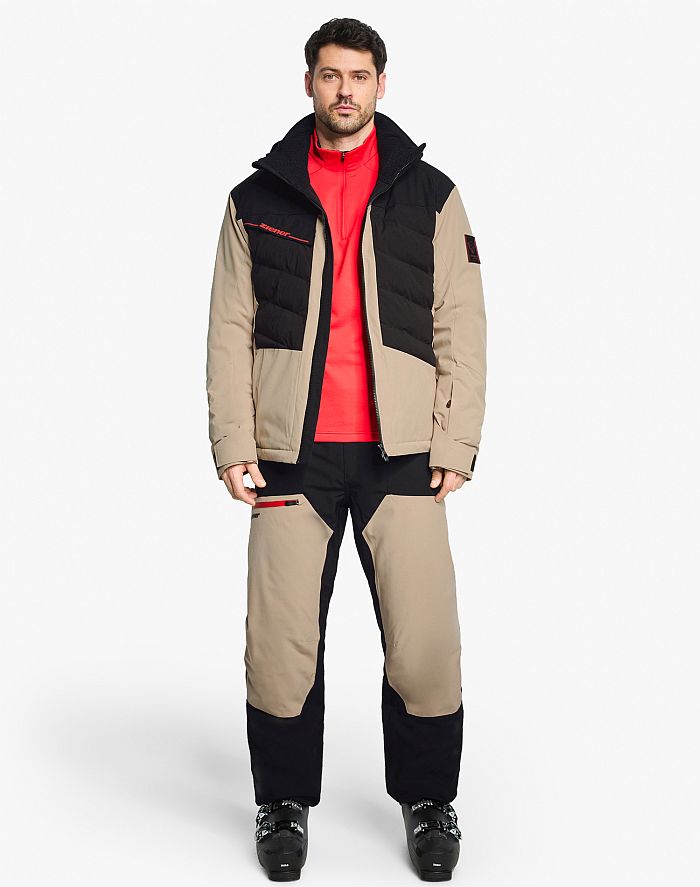 Mens ski-outfit Ziener TIDAL Z Men Sandstone Ski Jacket Herren Skijacke