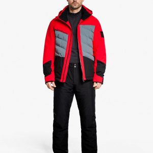 Mens ski-outfit Ziener TIDAL Z Men Red Rot Ski Jacket Herren Skijacke