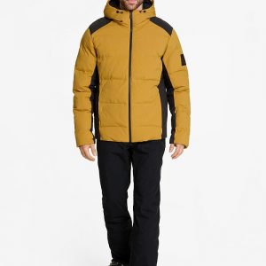 Mens ski-outfit Ziener TYRES Z Man Indian Curry Tan Ski Jacket Herren Skijacke