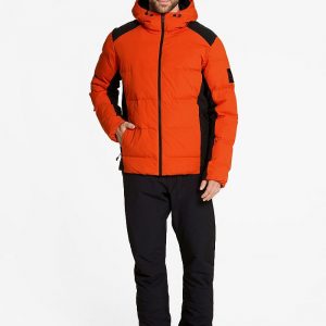 Mens ski-outfit Ziener TYRES Z Man Pumpkin Orange Ski Jacket Herren Skijacke