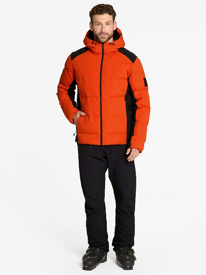 Mens ski-outfit Ziener TYRES Z Man Pumpkin Orange Ski Jacket Herren Skijacke