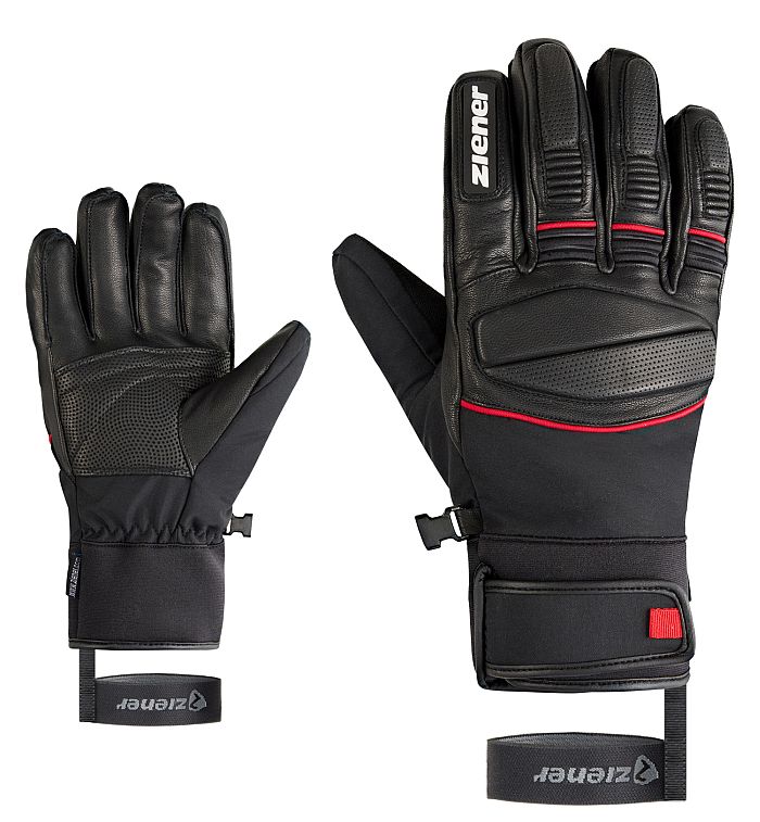 Ziener Gomin AS Black Red Ziener AquaShield Skihandschuhe