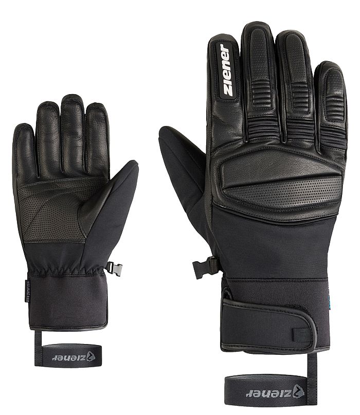 Schwarz Ziener Gomin AS Black Ziener AquaShield Skihandschuhe Schwarz 12